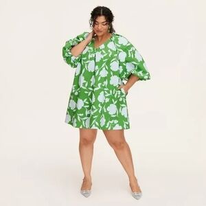 Rose Poplin Long Sleeve Mini Dress - kate spade new york x Target Green/Blue